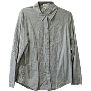 Thyme x 2 Button Down Shirt Top Blouse 100% Cotton Medium
